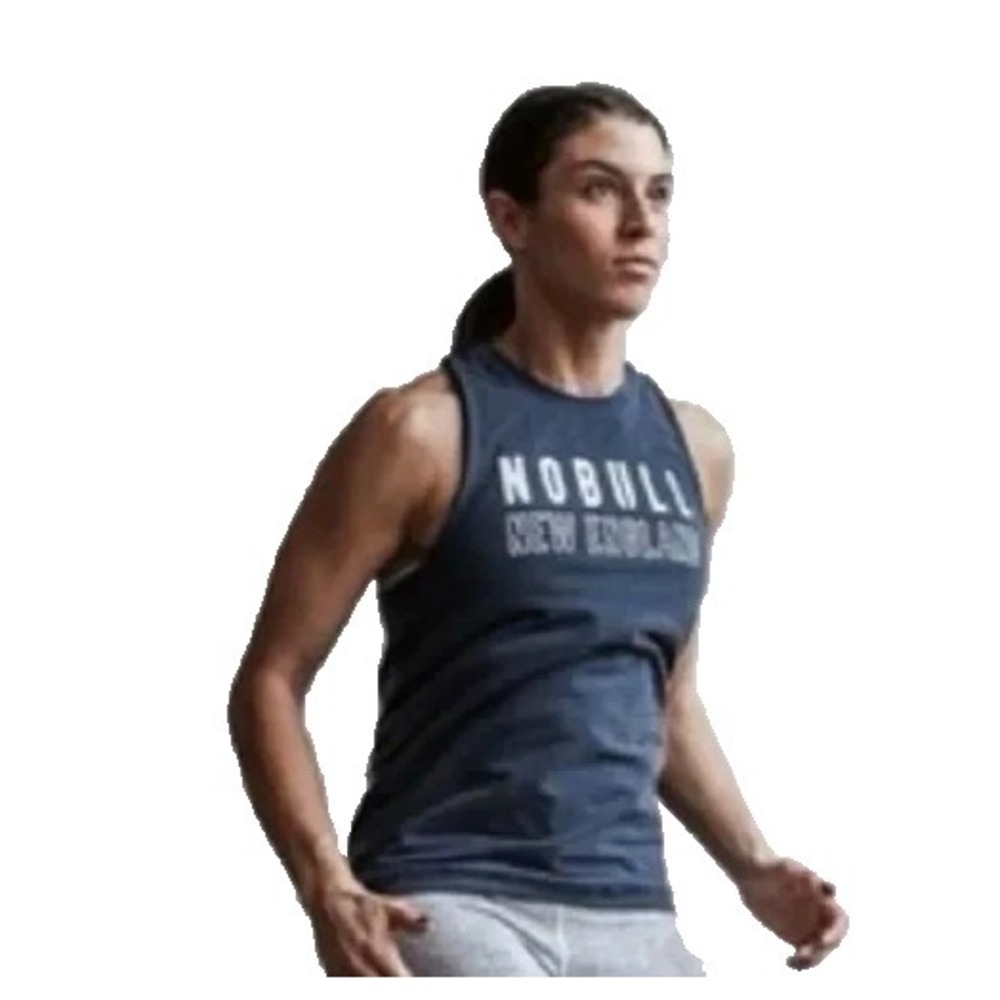 No Bull Womens Racerback‎ New England Tank XS Navy NWT